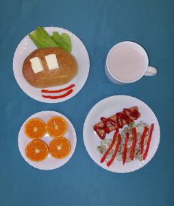 Śniadanie dieta wysokokaloryczna, owoc do II kolacji 18/04/2024
